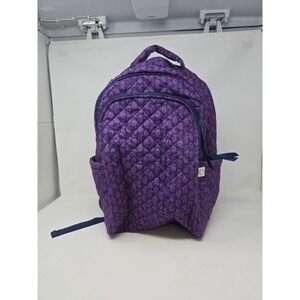 Quilted Koala Backpack Purple Pink Floral Print Quilted Bag